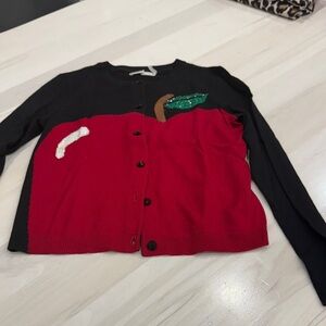Alice + Olivia Black and Red Cardigan